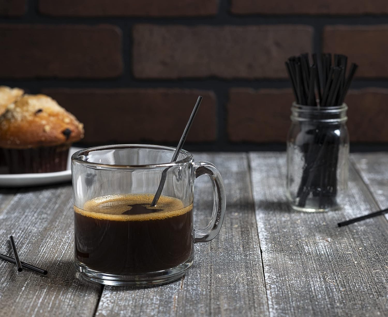 SONGNASS [1000 Count] 5 Inch Black Disposable Plastic Coffee Stirrers,Cocktail Swizzle Sticks, Sip Stir Stick Beverage Stirrers For Hot