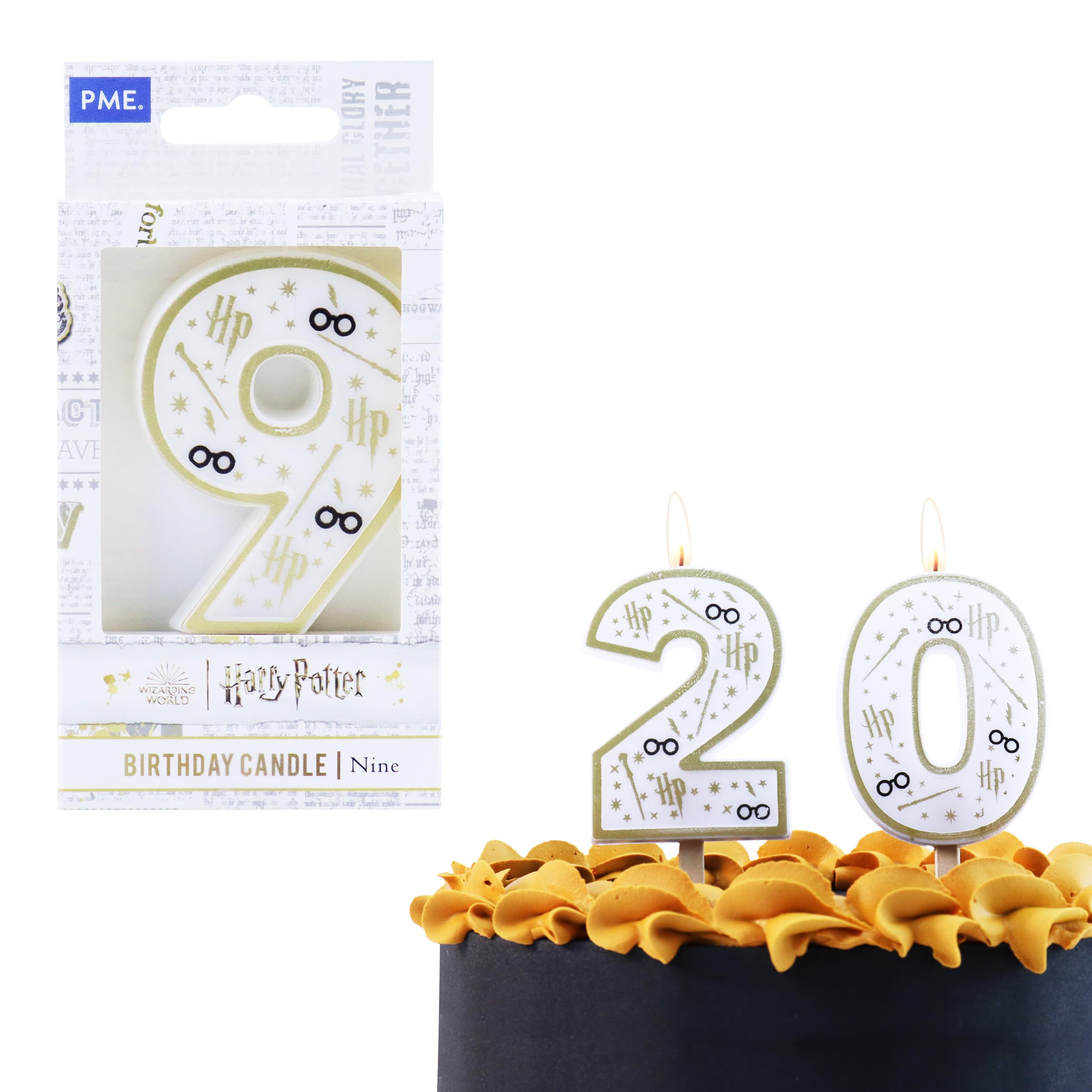 PME Harry Potter Birthday Candle, Number 9, Gold