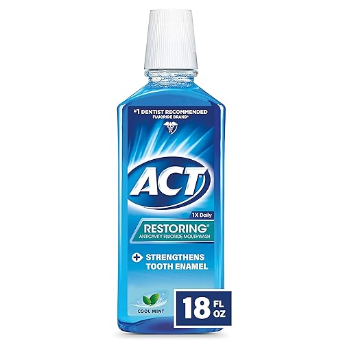 Miniatura 2 de ACT Restoring - Enjuague bucal con flúor, 18 onzas líquidas, fortalece el esmalte de dientes, menta fresca (paquete de 3)