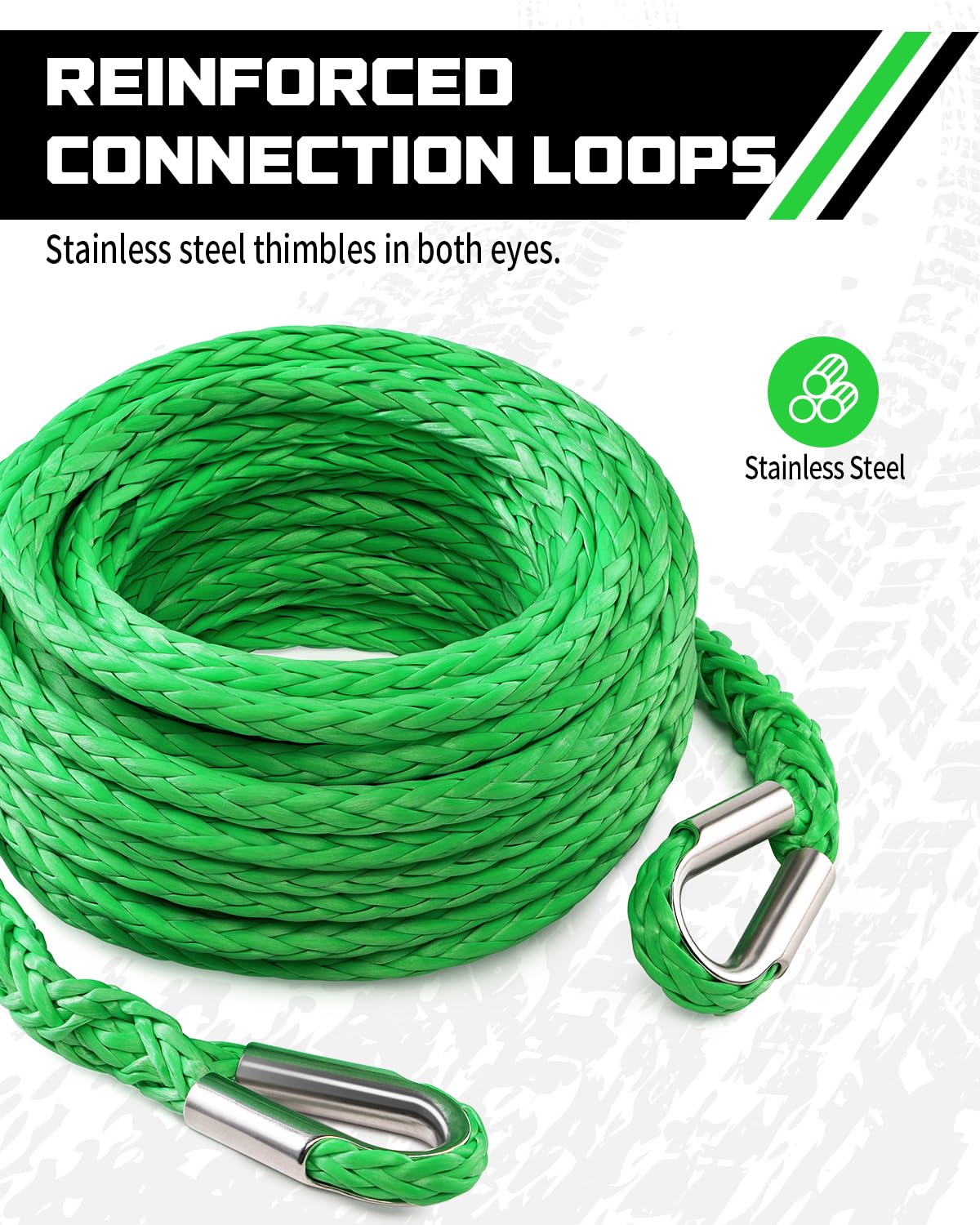 Vehicle Extension Line Snapklik.com : DAYDOOR Winch Rope Extension, 3/8 X 92ft Synthetic Winch ...