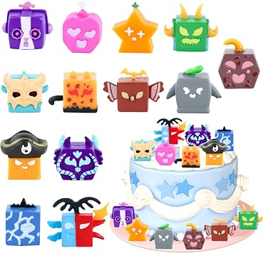 Anime Cake Topper, Blo Fruits Figures Anime Cake Decorations Collectable Model Ornaments Desktop Decoration for Kids Fans Birthday Gift