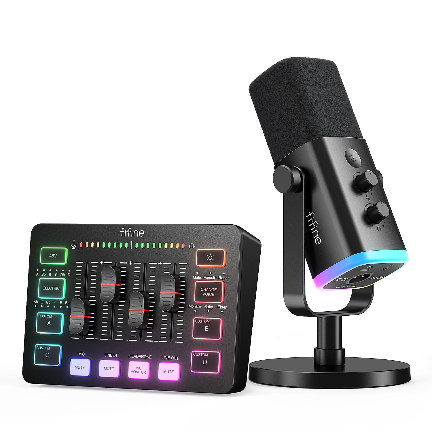 FIFINE pacote de equipamentos de jogos,conjunto de microfone de
