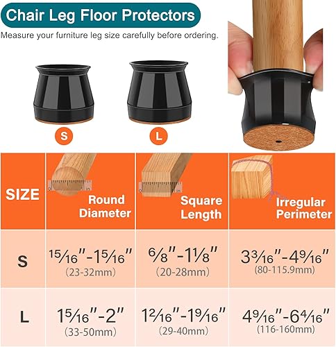 Miniatura 23 de 24 protectores de suelo para patas de silla, almohadillas de fieltro para muebles, fundas de silicona para sillas, protectores de patas de silla