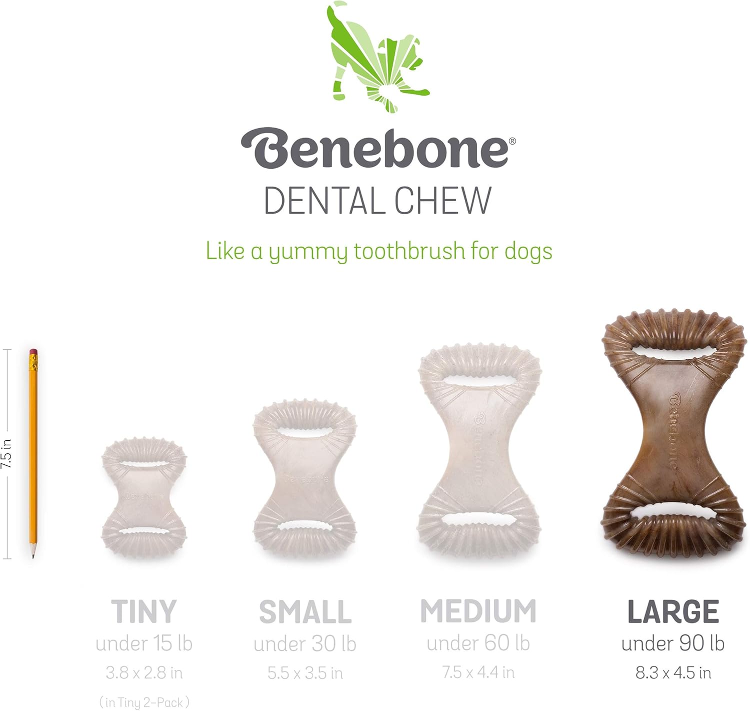 Pet Supplies : Benebone Dental Durable Dog Chew Toy for Aggressive Chewers, Real Chicken, Made in USA, Large : 