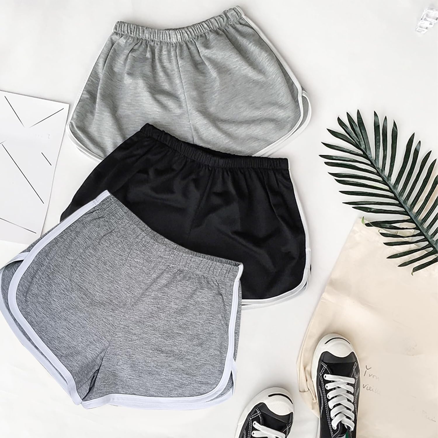 Cameway 4 Pack Women's Cotton Yoga Dance Short Pants Summer Athletic Cycling Hiking Sports Shorts - Image 3