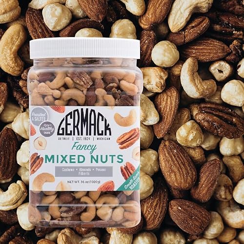 Miniatura 6 de Germack Pistachio Company, Fancy Deluxe Mezcla de frutos secos, almendras anacardos, nueces pecanas, avellanas, tostadas y saladas (36 onzas)