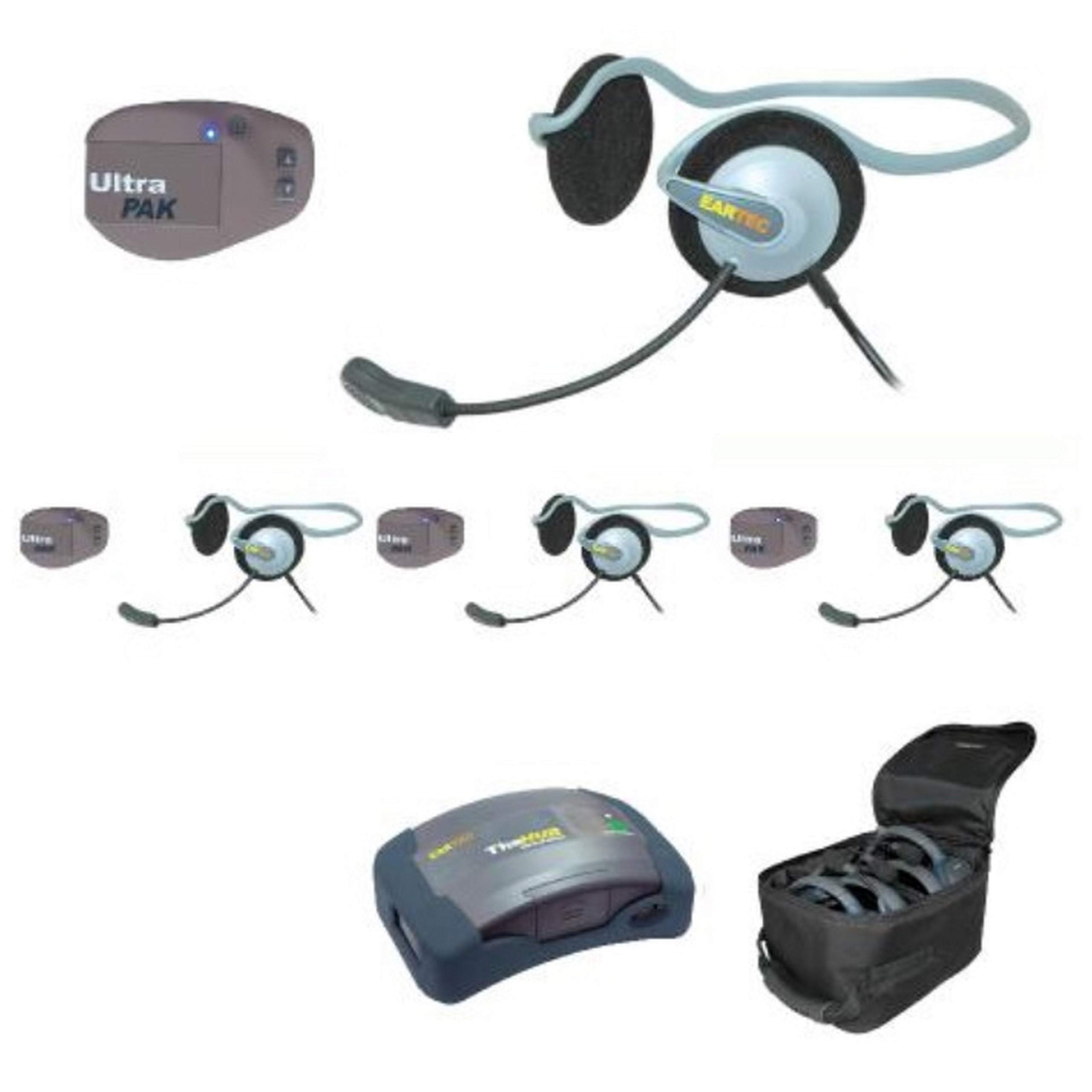 EARTECUPMON4 4-Person Full Duplex Wireless Intercom with 4 UltraPAK and Monarch Headsets