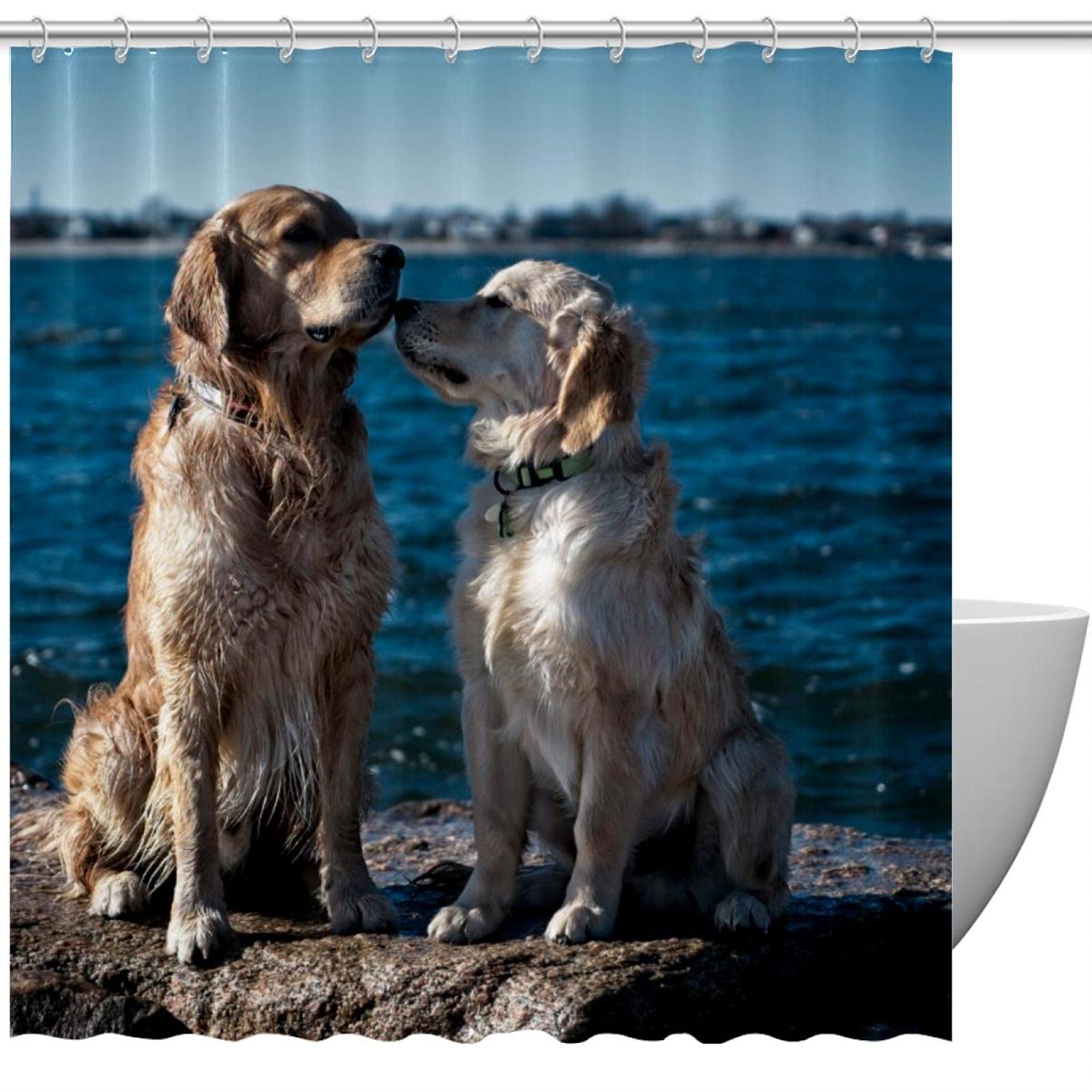 Rideau de douche aquarelle de style canin pour rafraîchir votre salle de bain