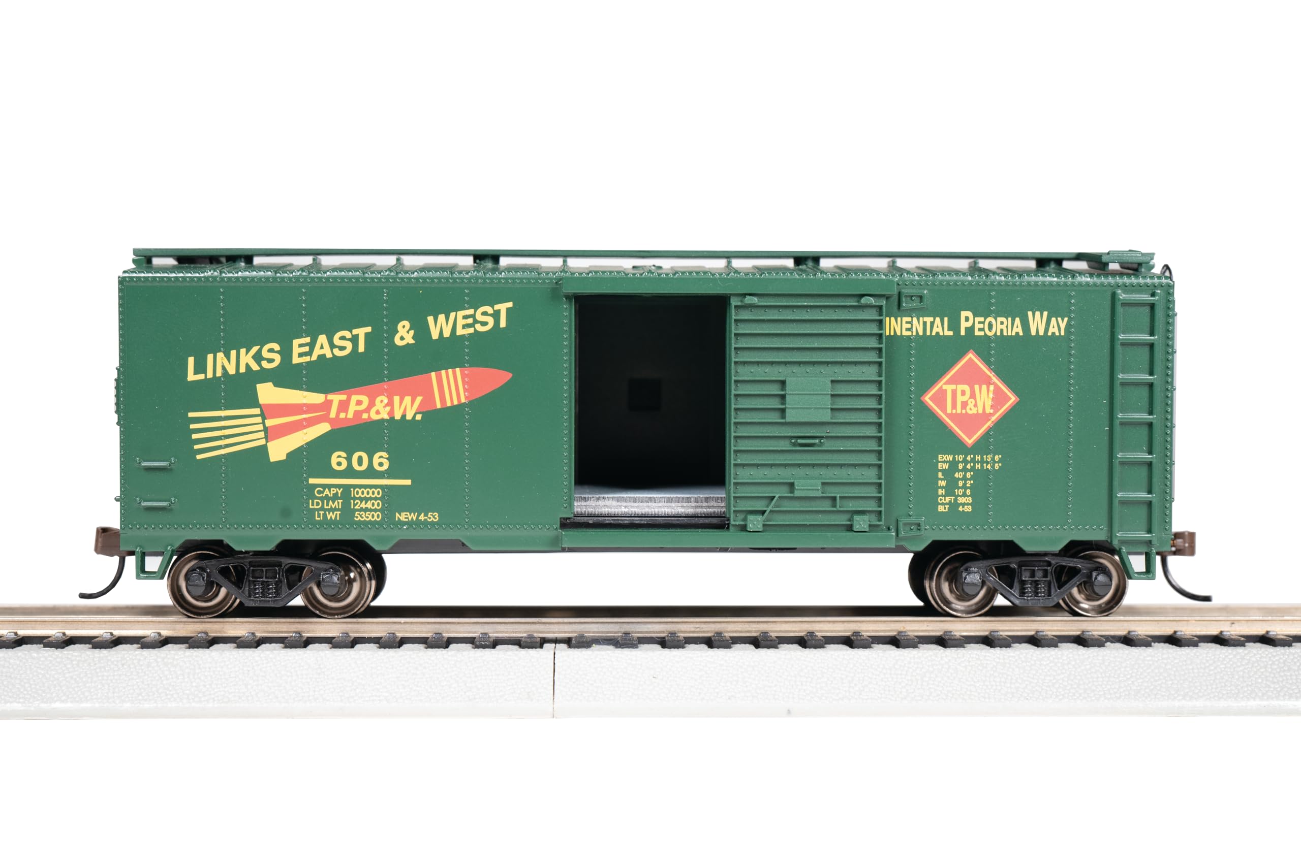 Bachmann Trains - 40' Box Car - Toledo, Peoria & Western #606 - HO Scale