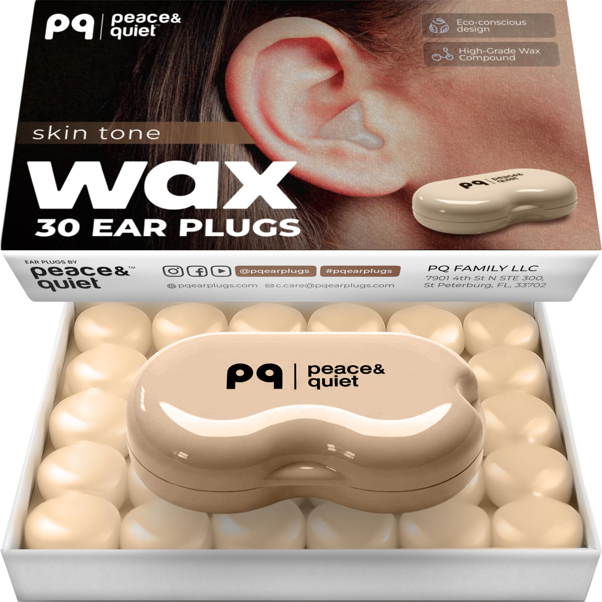 Peace and Quiet PQ Wax Earplugs 30 Pack