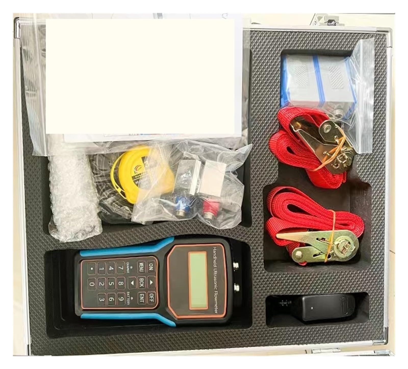 Medidor de flujo de agua, Medidor de flujo ultrasónico portátil, medidor líquido pasta clip externo alta temperatura con sensor abrazadera(L probe DN300-6000)