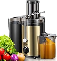 Vista 24 de Qcen - Exprimidor de jugo, extractor centrífugo de 800 W con tolva de alimentación ancha de 3 pulgadas para frutas y verduras, fácil de limpiar