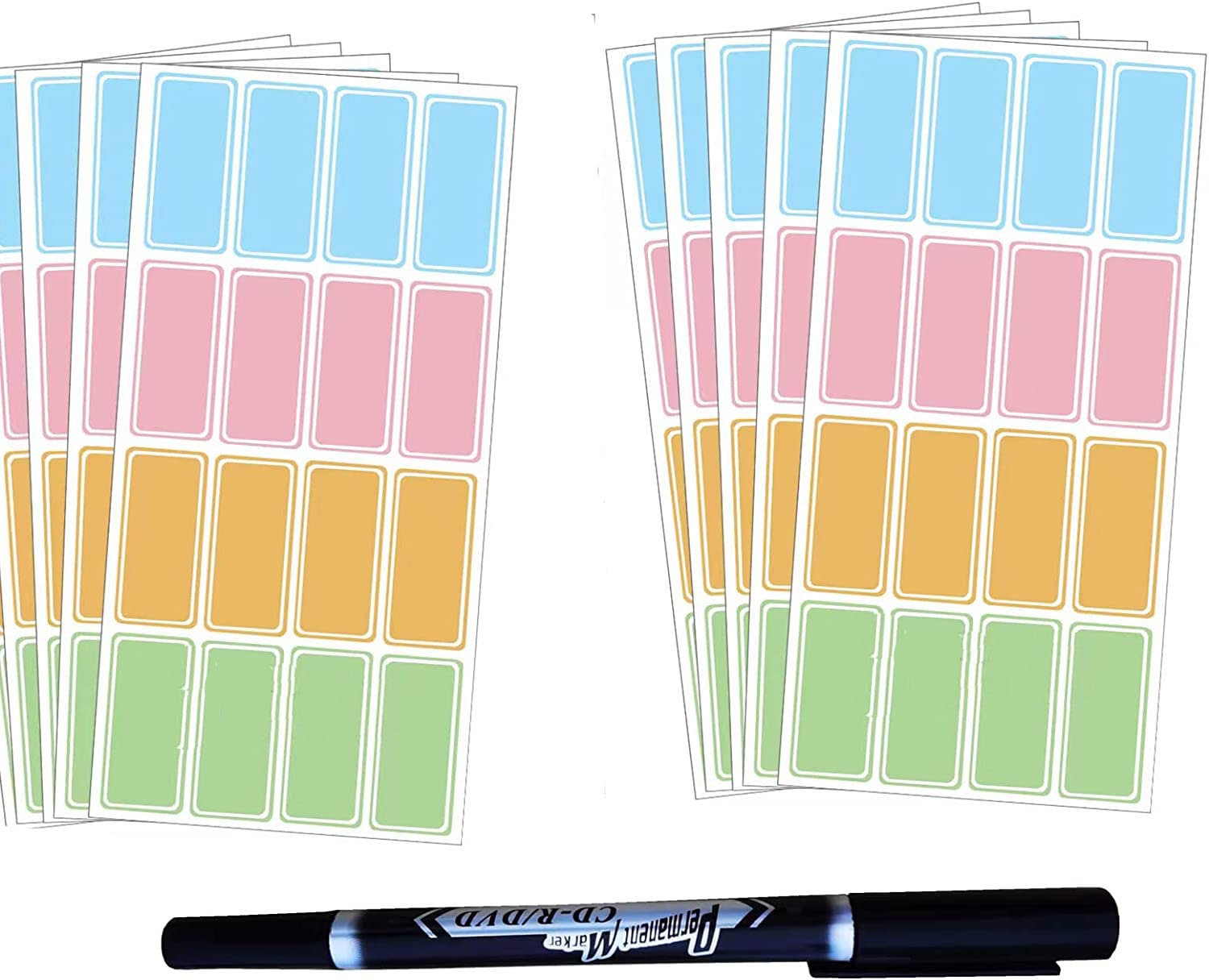 160PCS with Pen Assorted Colors Waterproof Removable Labels - Daycare Bottles Self-Adhesive Name Label Stickers for Baby,Kids,Toddlers School Supplies,Water Bottles,Mason Jar,Garage Sale