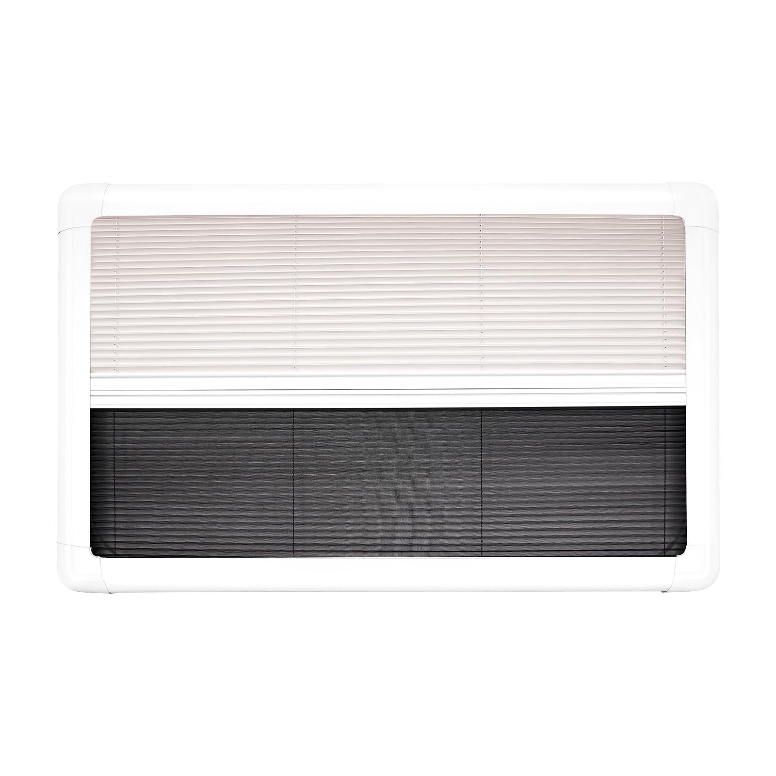 Finestra per camper, 90 × 55 cm, con zanzariera e finestra, angolo di apertura di 65°, in alluminio e vetro temperato, finestra laterale per roulotte, furgoni e camper, per pareti spesse fino a 30 mm