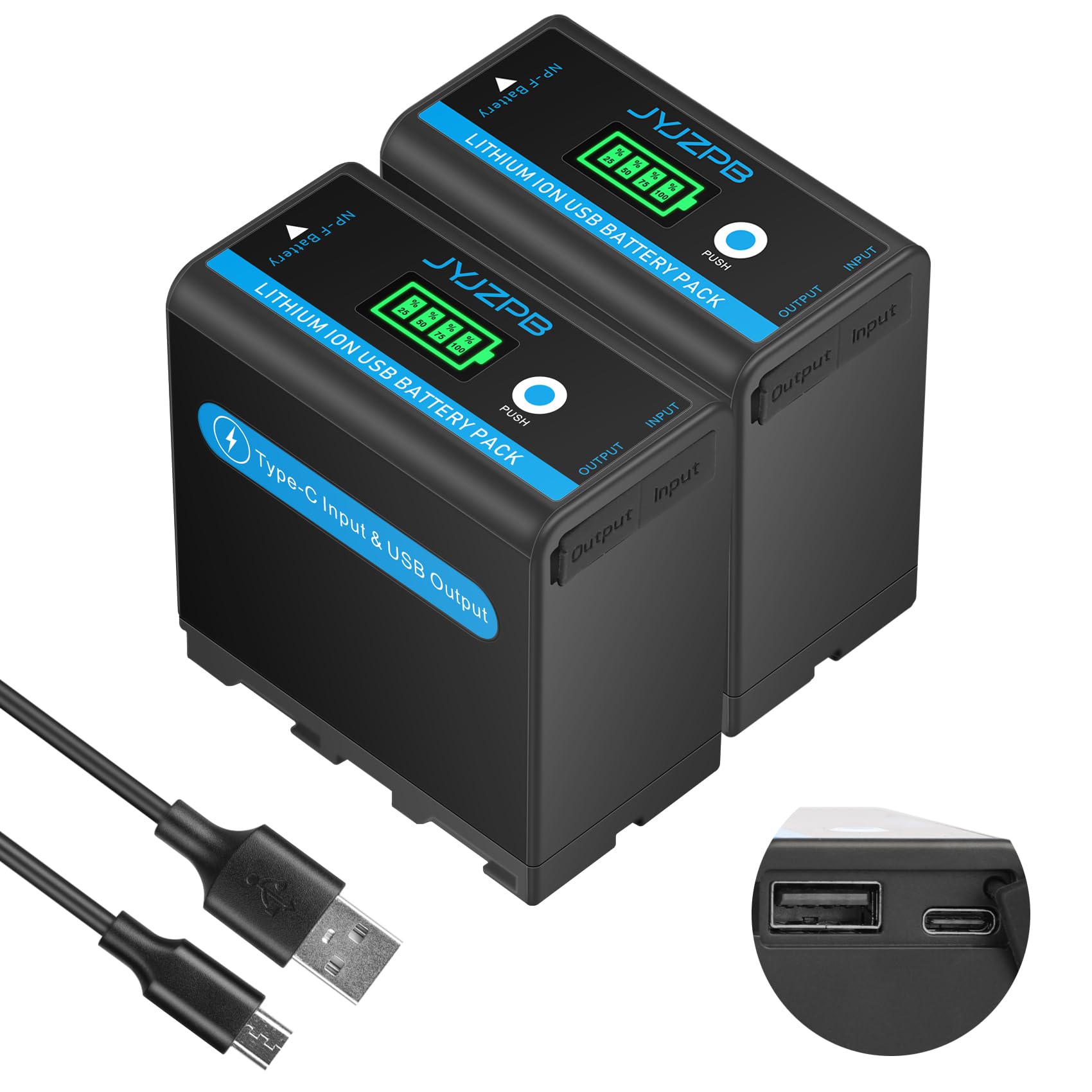 JYJZPB 2 Packs NP F980 Battery 8800mAh Compatible with Sony NP-F970