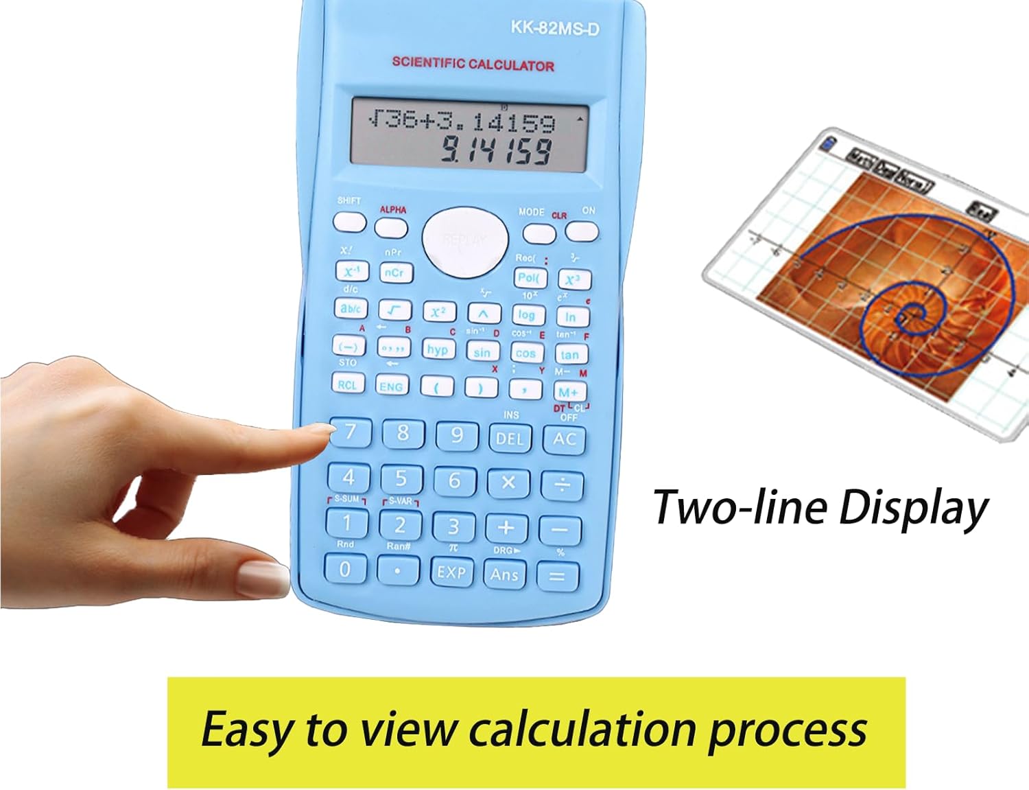 Calculator showing two-line display