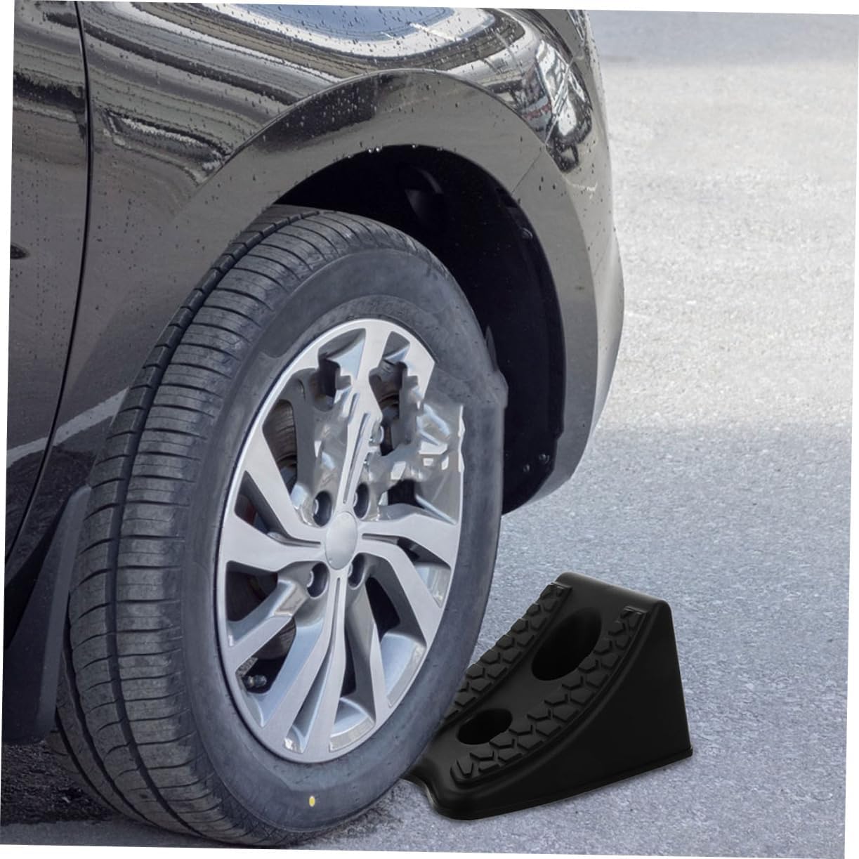 Happyyami 2Pcs Slip Wheel Chock for Trailers Trucks Rvs Motorcycles Durable Plastic Tire Stabilizers for Vehicle Safety Stability Utility Trailer Accessories