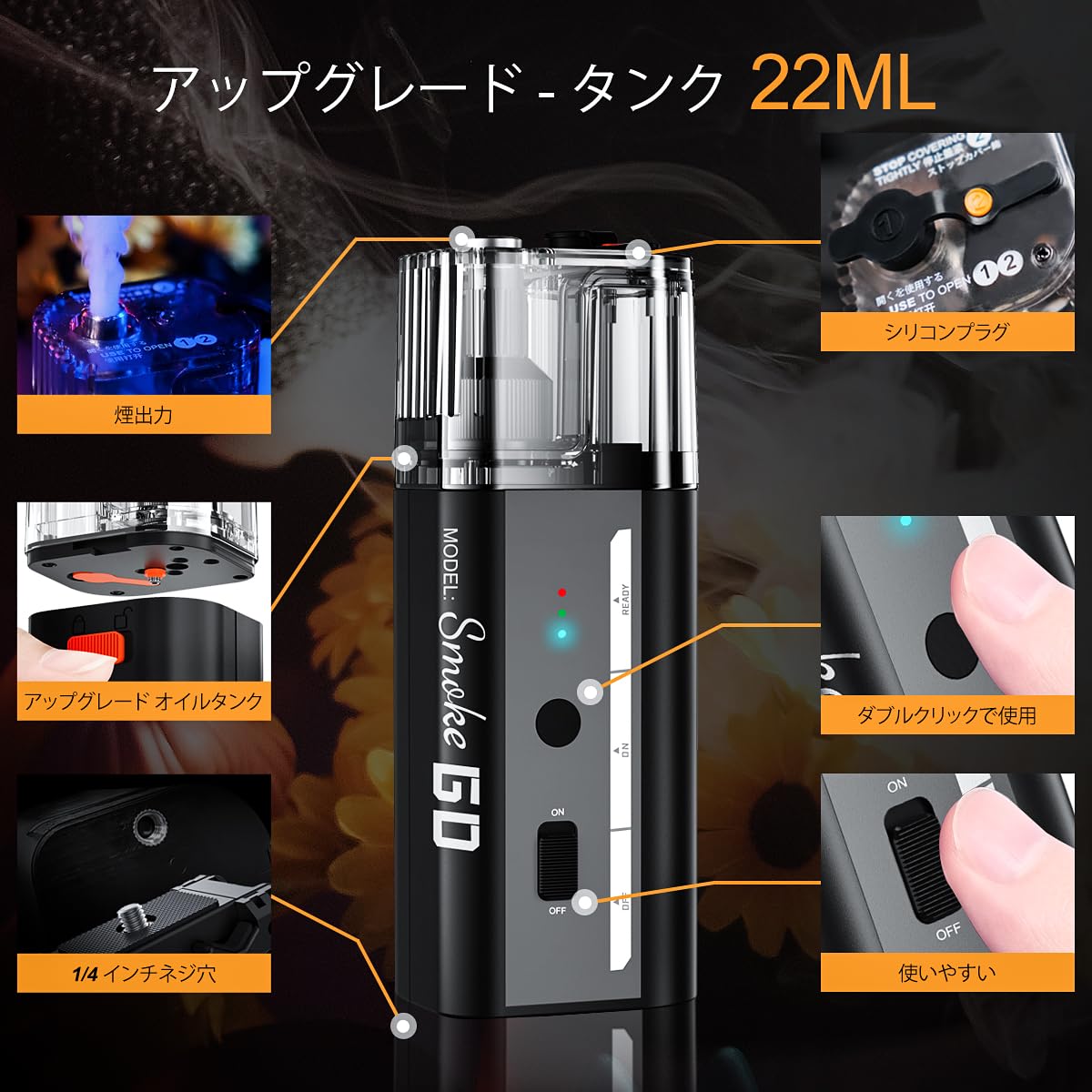Amazon | LENSGO ポータブルフォグマシン ハンドヘルドスモークマシン