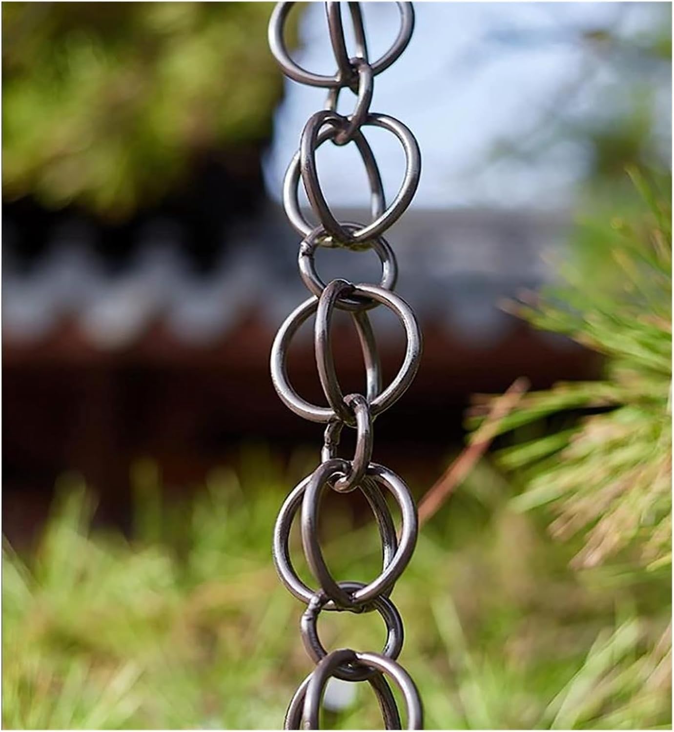 Catena pluviale, Carillon a Vento con Raccoglitore di Pioggia Gutter Circle, drenaggio delle grondaie del Tempio(1m/3ft)