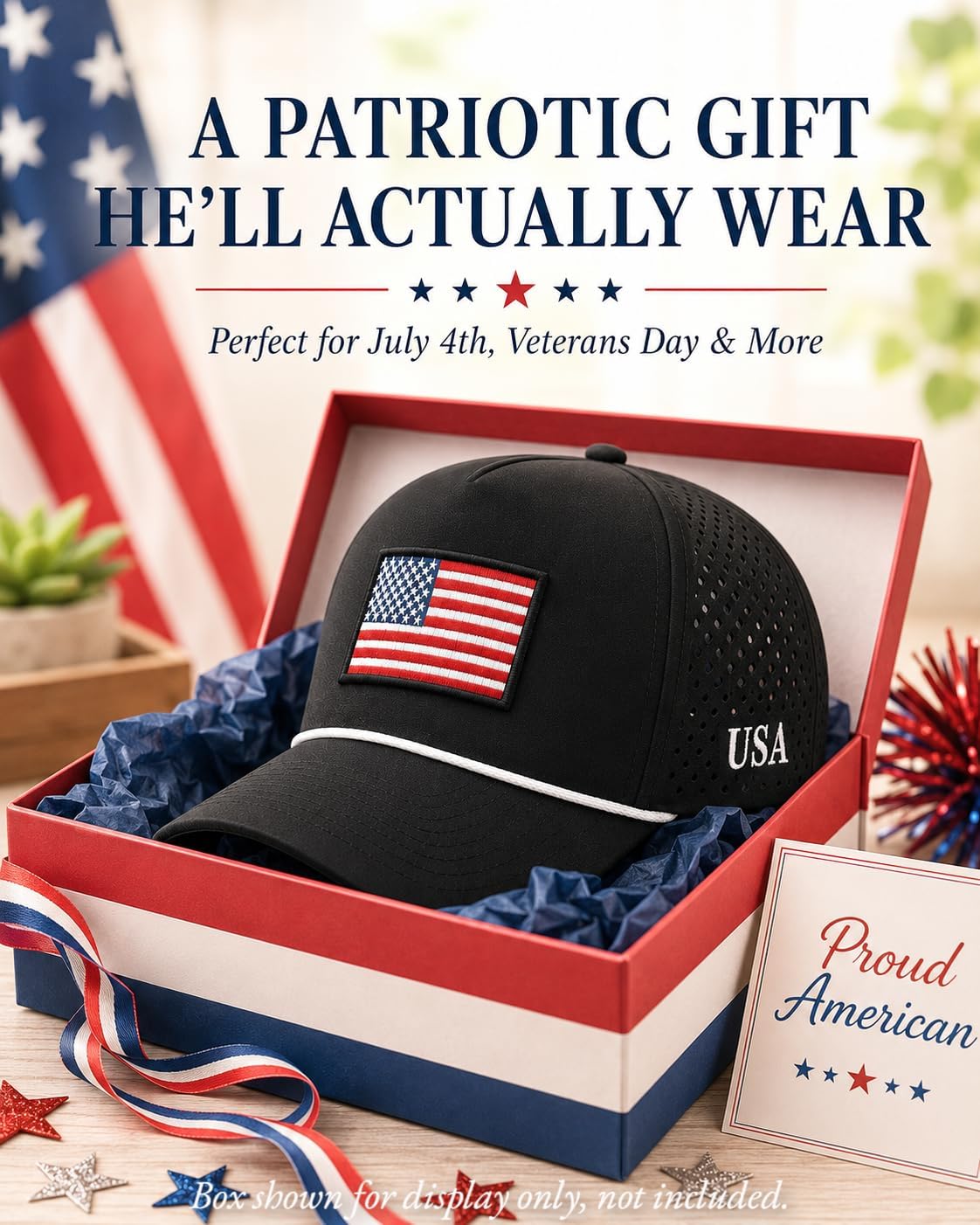 Men & Women American Flag Trucker Hat, USA Quick Dry Baseball Cap Snapback Hat for Summer Outdoor Sports Casual Wear