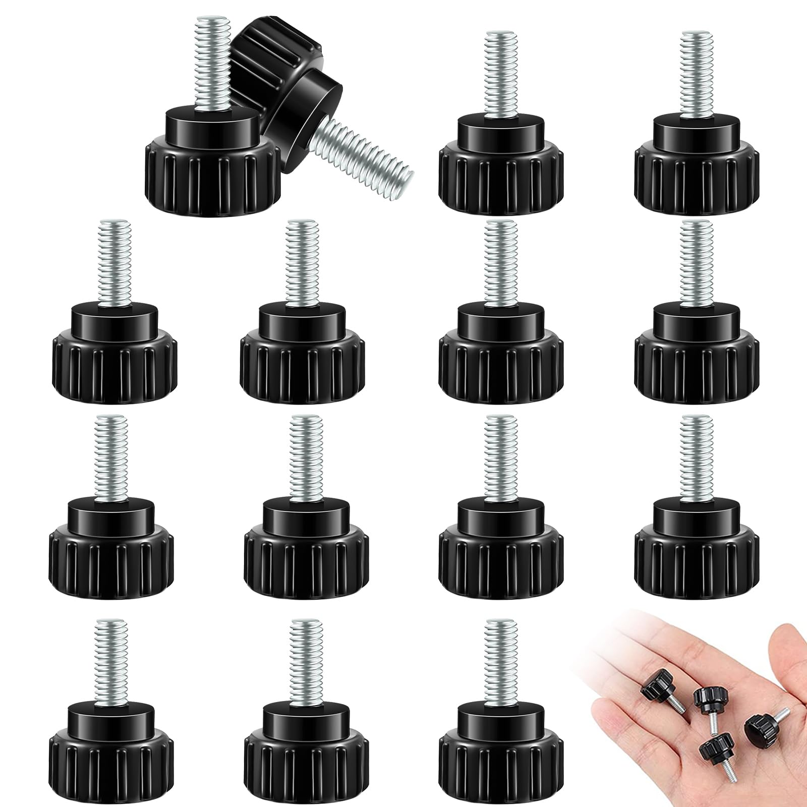 Thread Knurled Clamping Knobs Grip M4 Thumb Screw Clamping Screw Handle Bolt Plastic Head for Machine Tool 50Pcs