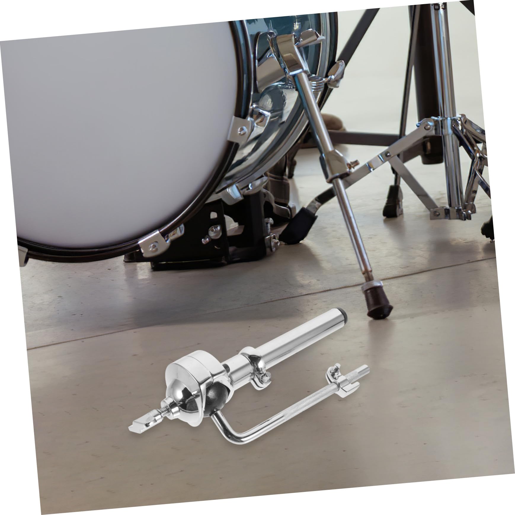 Mikikit Supporto per Tom Singolo in Lega Zinco Staffa Compatta e Leggera per Batteria Accessorio Solido per Strumento Percussione Facile da Montare e Resistente per Musicisti Principianti