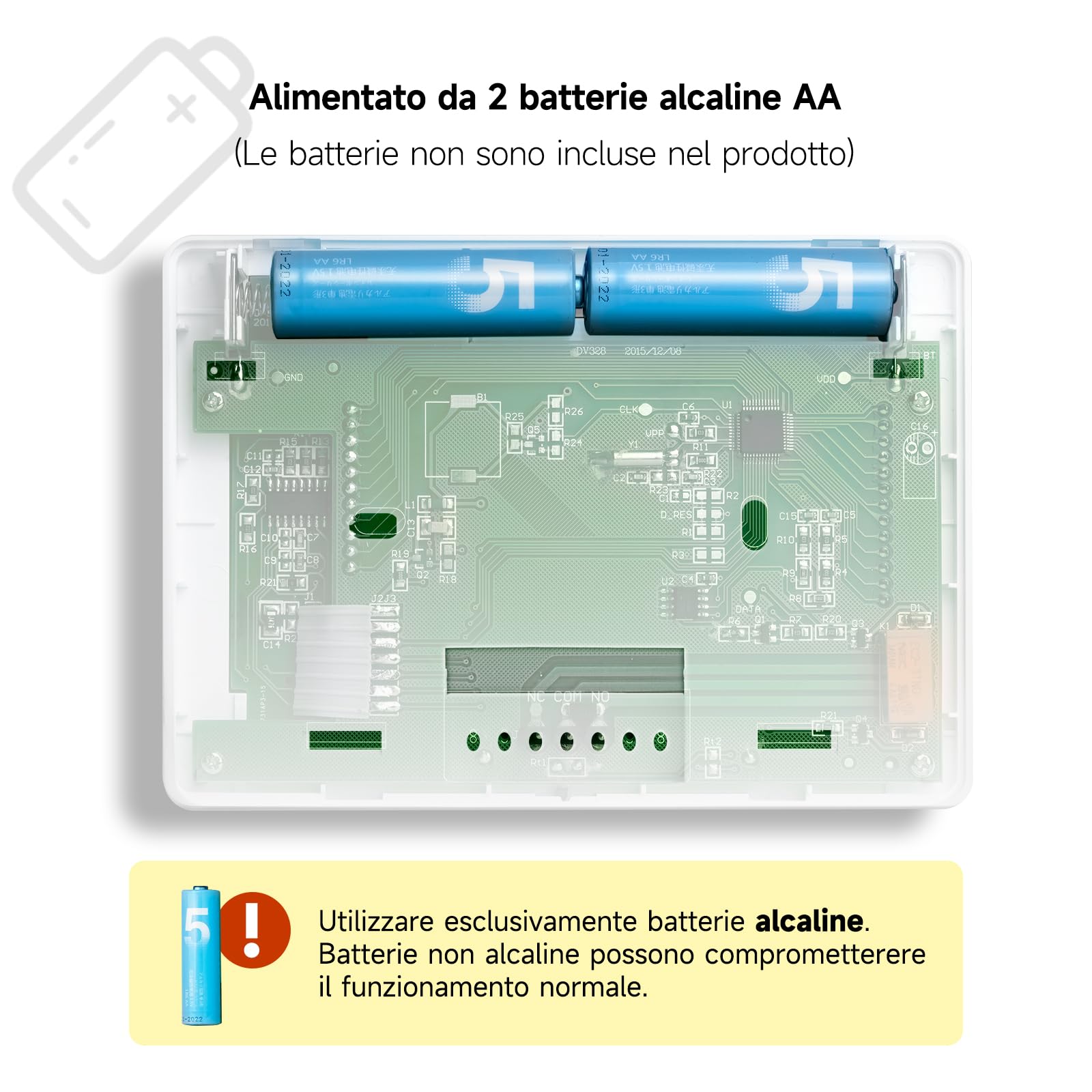 Termostato a batteria 2 fili per caldaie a gas, termostato a batteria programmabile settimanalmente, cronotermostato manuale ambiente a parete, batteria da 3A non inclusa 3A W306