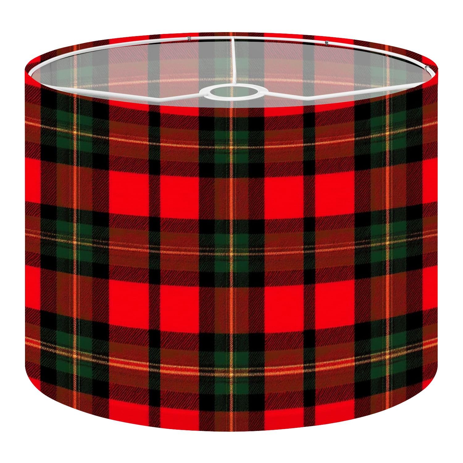 Drum Lamp Shade Large Lampshade Black Green Red White Tartan Plaid Seamless for Floor Lamps Table Lamps Pendant Light Linen Lampshades Replacement Bedside Light Shades