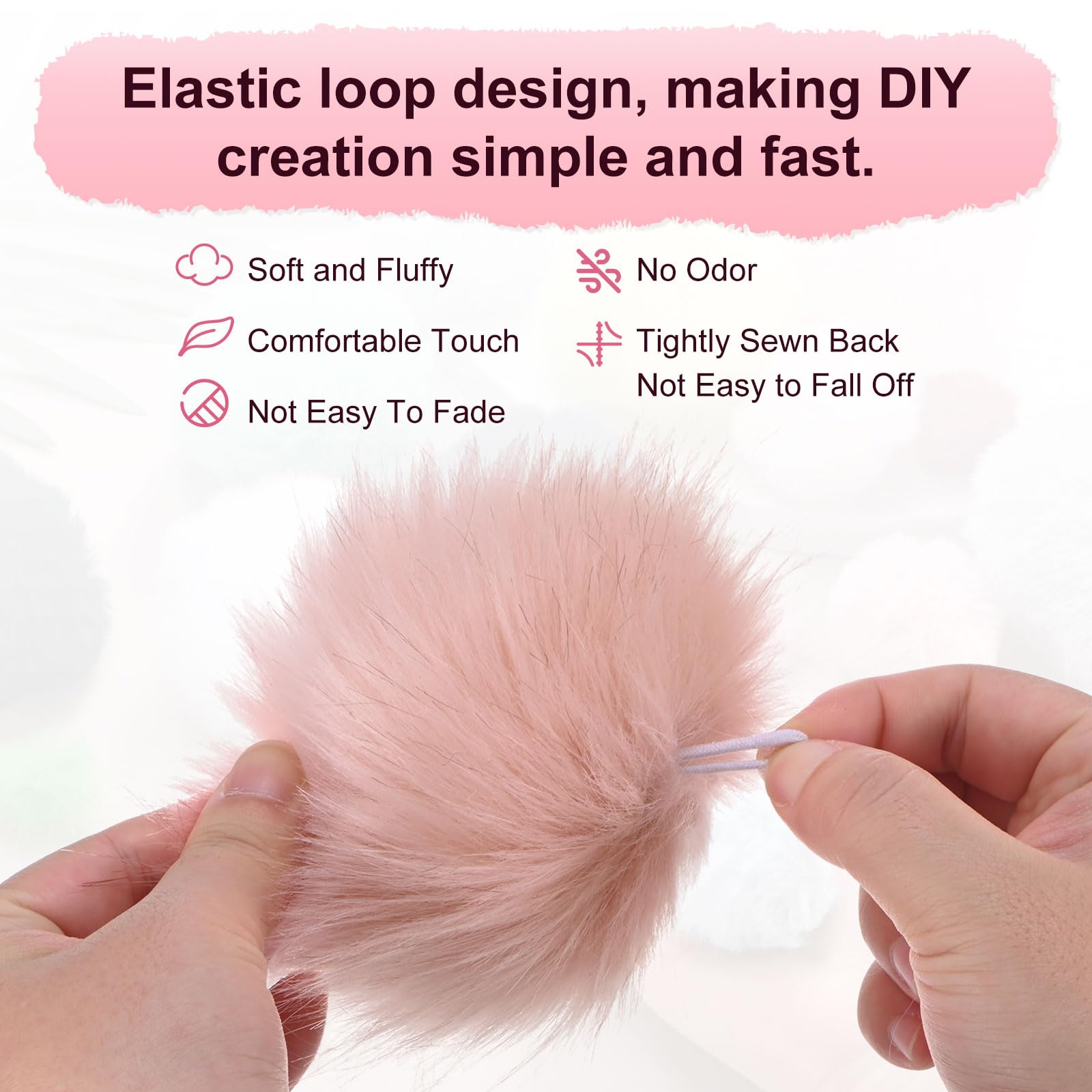 M METERXITY 1-Pack Faux Fur Pom Poms - Image 2
