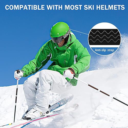 Miniatura 3 de COOLOO Gafas de nieve y esquí, gafas de snowboard para hombres, mujeres y jóvenes, OTG, lente magnética sin marco, antivaho 100% protección UV