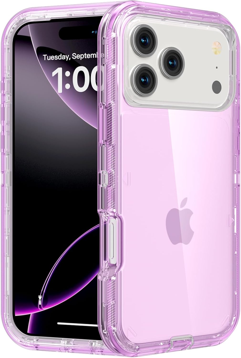 Follaroma for iPhone 17 Pro Max Case, Heavy Duty Shockproof Protection Phone Cases, Anti-Drop, Dual Layer Transparent Protective Cover Compatible with iPhone 17 Pro Max, 6.9 inch, Crystal Purple