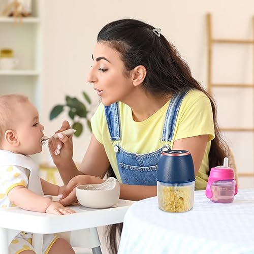 Miniatura 2 de Picadora eléctrica de ajo, herramienta de cocina de 11.8 fl oz, procesador de alimentos, máquina cortadora de cebolla pequeña | para alimentos