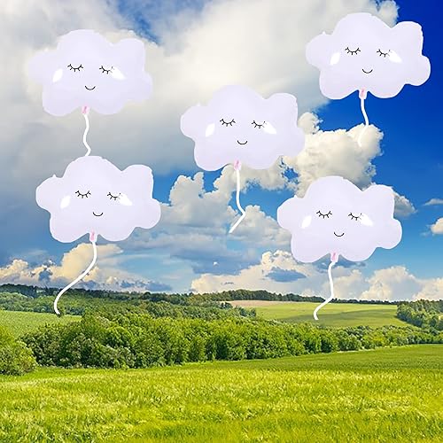 Miniatura 6 de Globos de nube blanca, globos de nube, globos de Mylar en forma de nube, para baby shower, fiesta temática de nube, decoración de cumpleaños