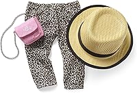Vista 1 de American Girl Truly Me - Accesorios para muñecas de 18 pulgadas, pantalones con estampado de leopardo, pantalones rosas y sombrero de paja