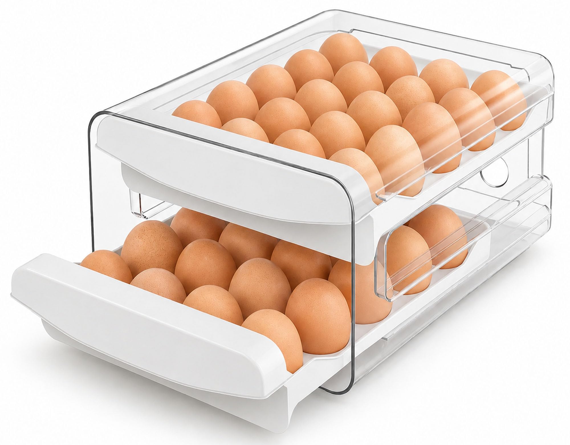 Egg Holder for Fridge, 40-Egg Refrigerator Organizer with Drawers