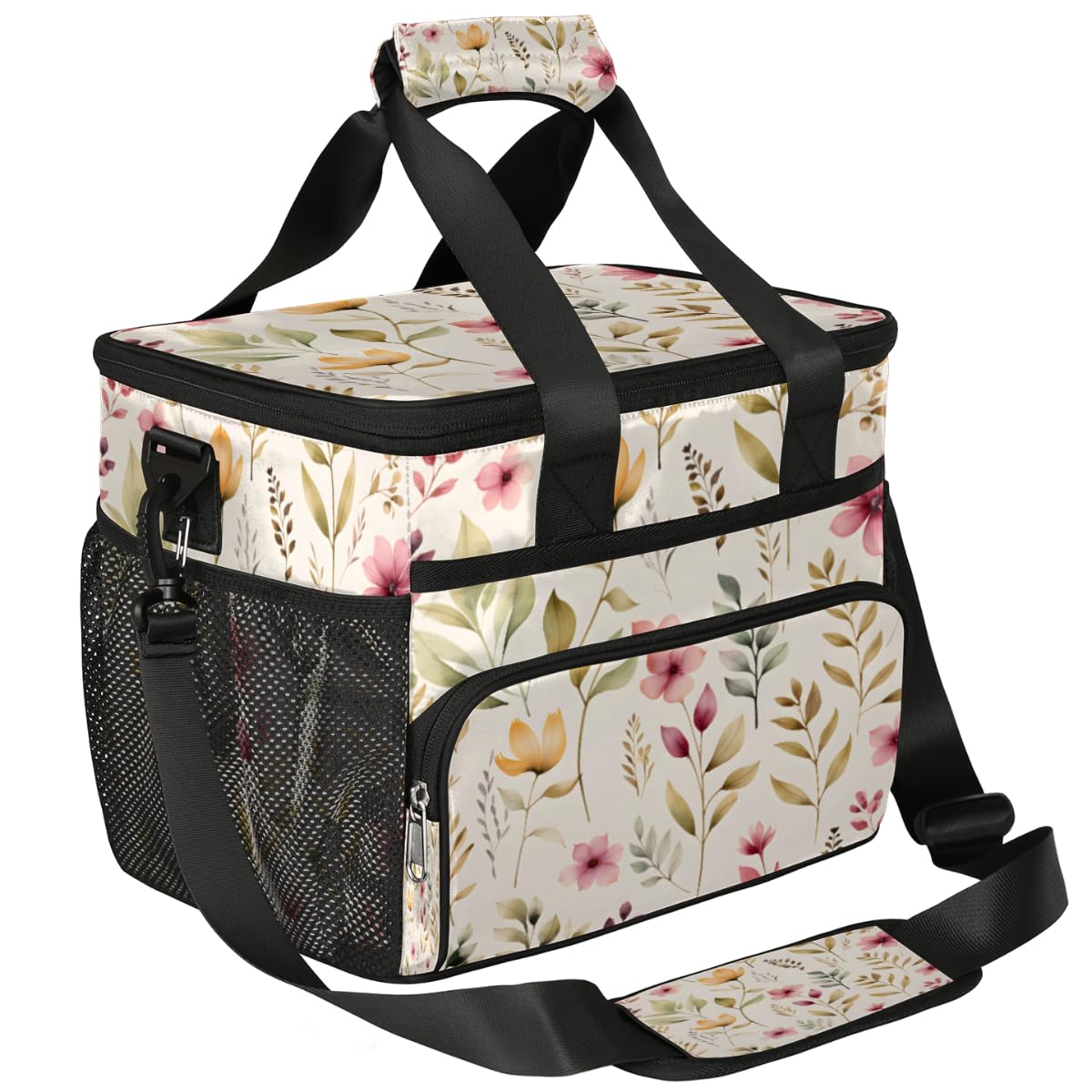Floret Insulated Picnic Backpack Lunch Box for Women Men Picnic Basket Tote Lunch Bag Picnic Bag Portable Lunch Bags for Picnic, Beach, Work, Trip,Office, Camp Plant Leaves