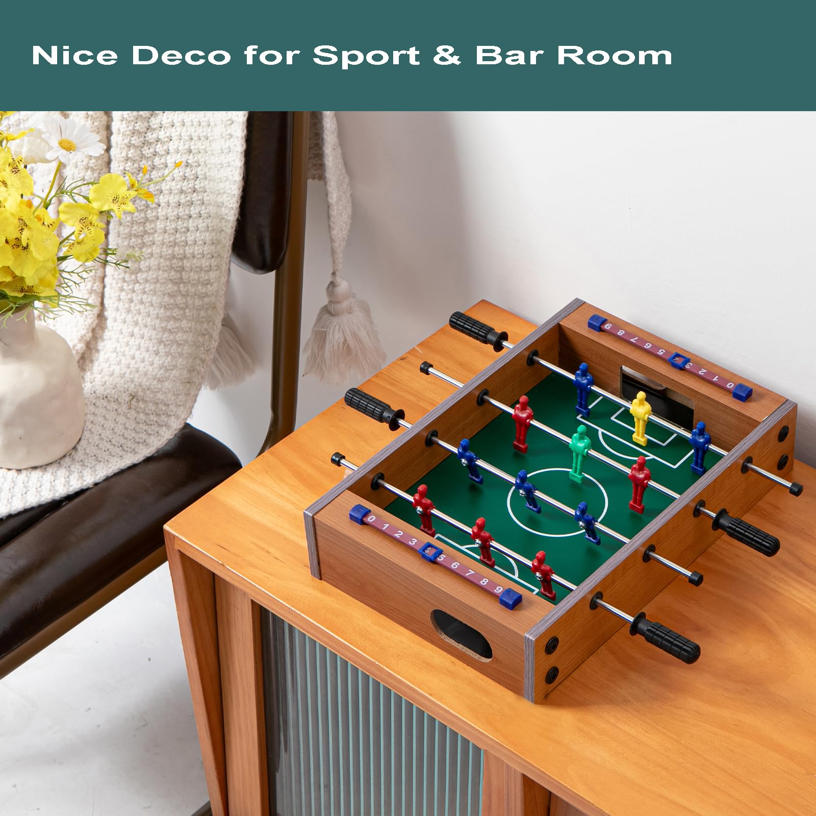 Mini baby-foot pour nuit en famille, cadeau créatif pour les amateurs de football, jeu de table en bois pour les voyages, les fêtes
