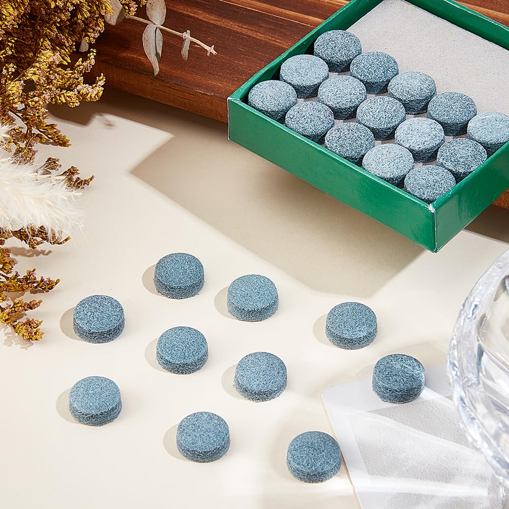 GORGECRAFT 50 pz. Punta di Ricambio per Stecca da Biliardo in Pelle PU Grigia Diametro 14mm Piatta Rotonda e Morbida per Stecche da Biliardo con Colla Kit di Riparazione per Stecche da Biliardo.