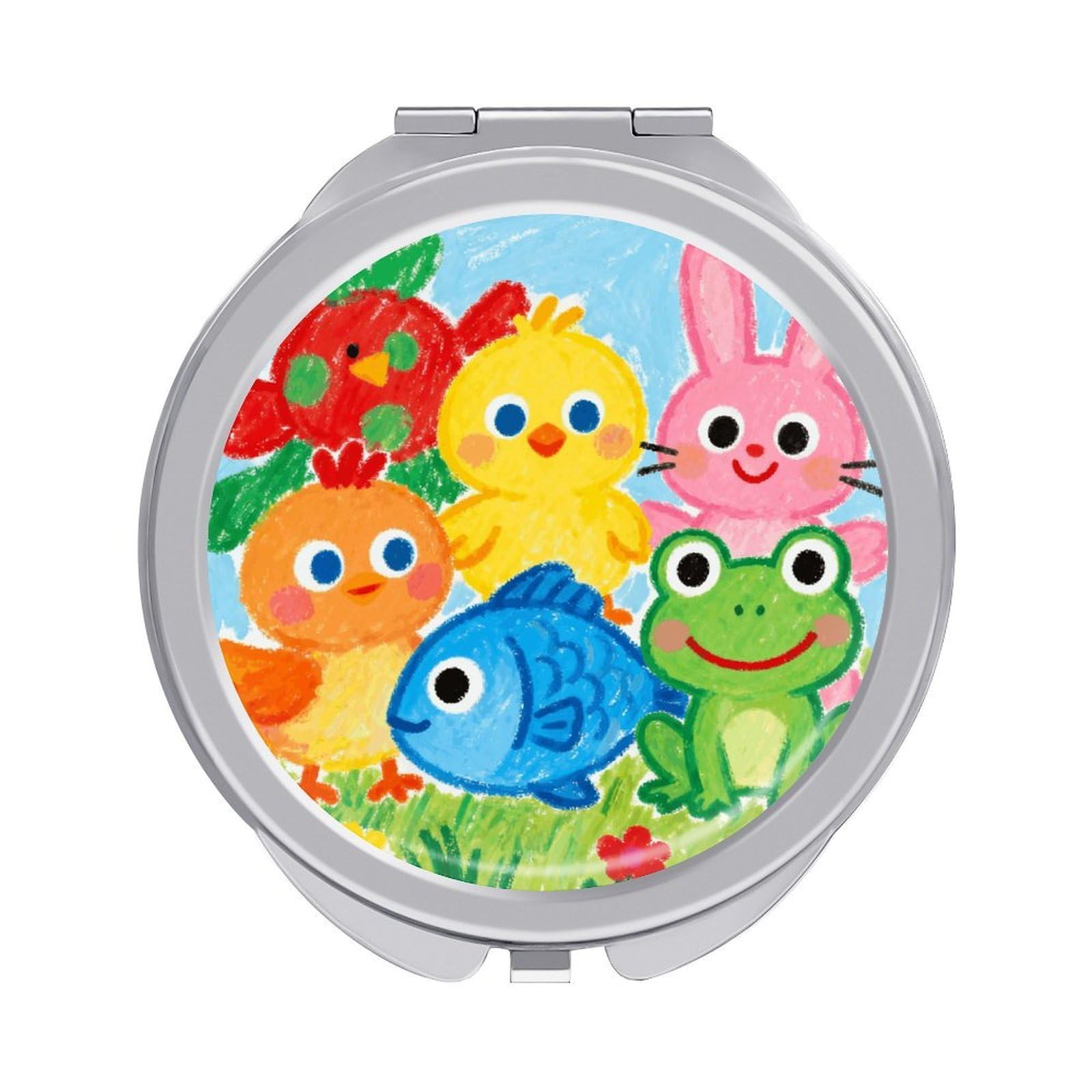LZQPOEAS Colorful Compact Mirror, Double-Sided Folding Makeup Mirror, Durable Metal Travel Pocket Mirror for Purse, Portable Round Touch-Up Mirror for Table Gifts and Everyday Use