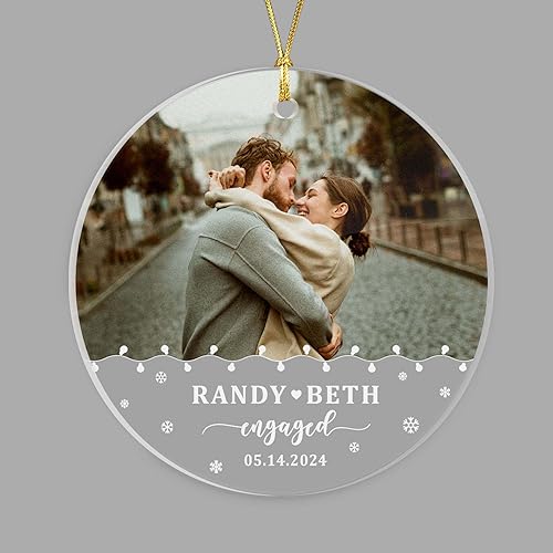 Unifury Adorno de Navidad de compromiso acrílico personalizado 2023  Regalo perfecto para parejas, adornos de Navidad, compromiso, primer adorno de
