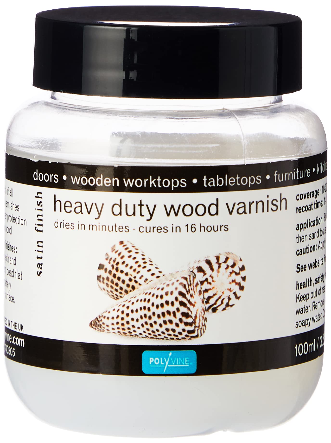 POLYVINE Quick-Dry Heavy Duty Interior Wood Varnish Satin 100ml