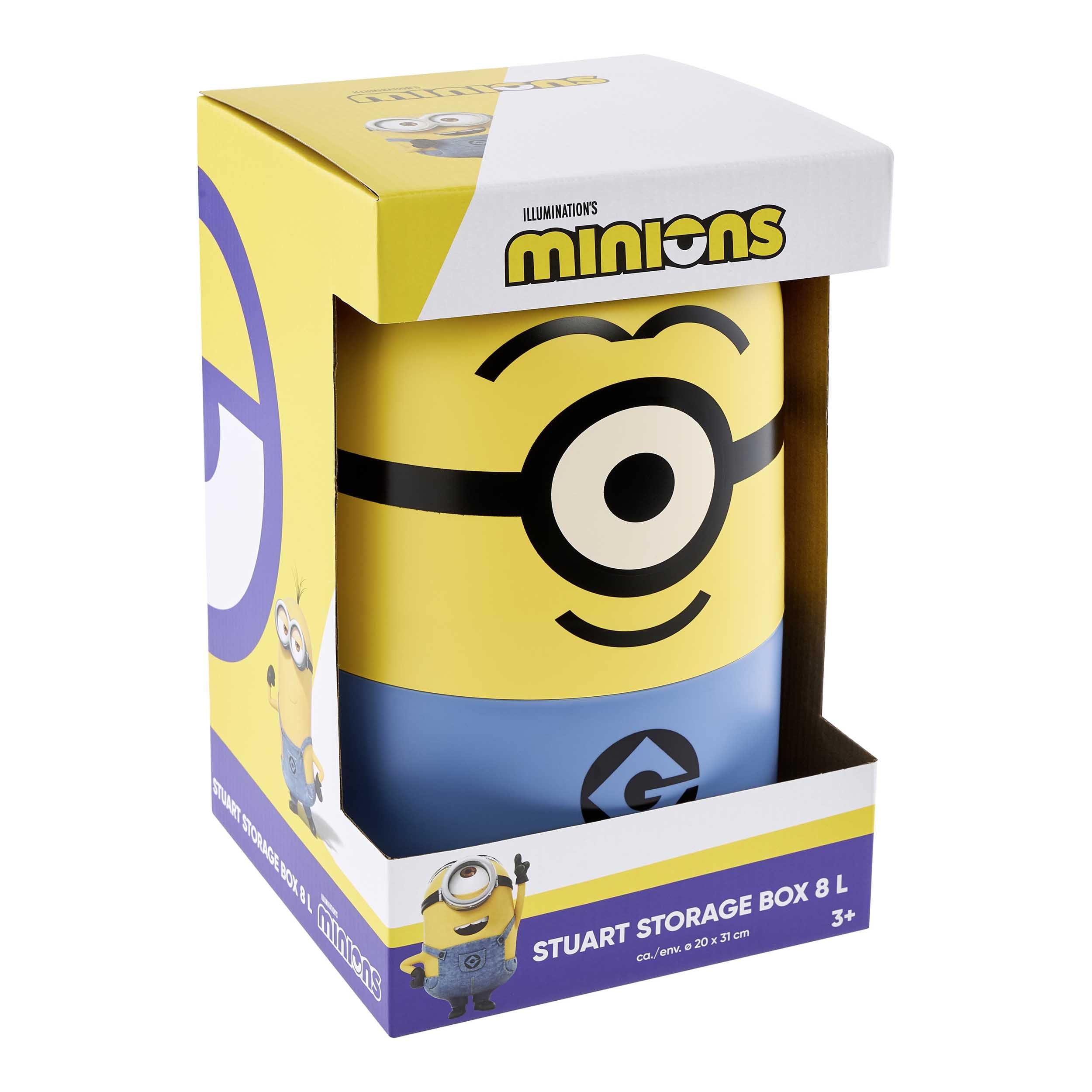 keeeper minions Aufbewahrungsbehälter Stuart, 20 x 20 x 31 cm, 8 l, Stapelbar und leicht zu öffnen, Aufbewahrungsbox mit Design aus Ich einfach unverbesserlich, Gelb (Sunny Yellow)