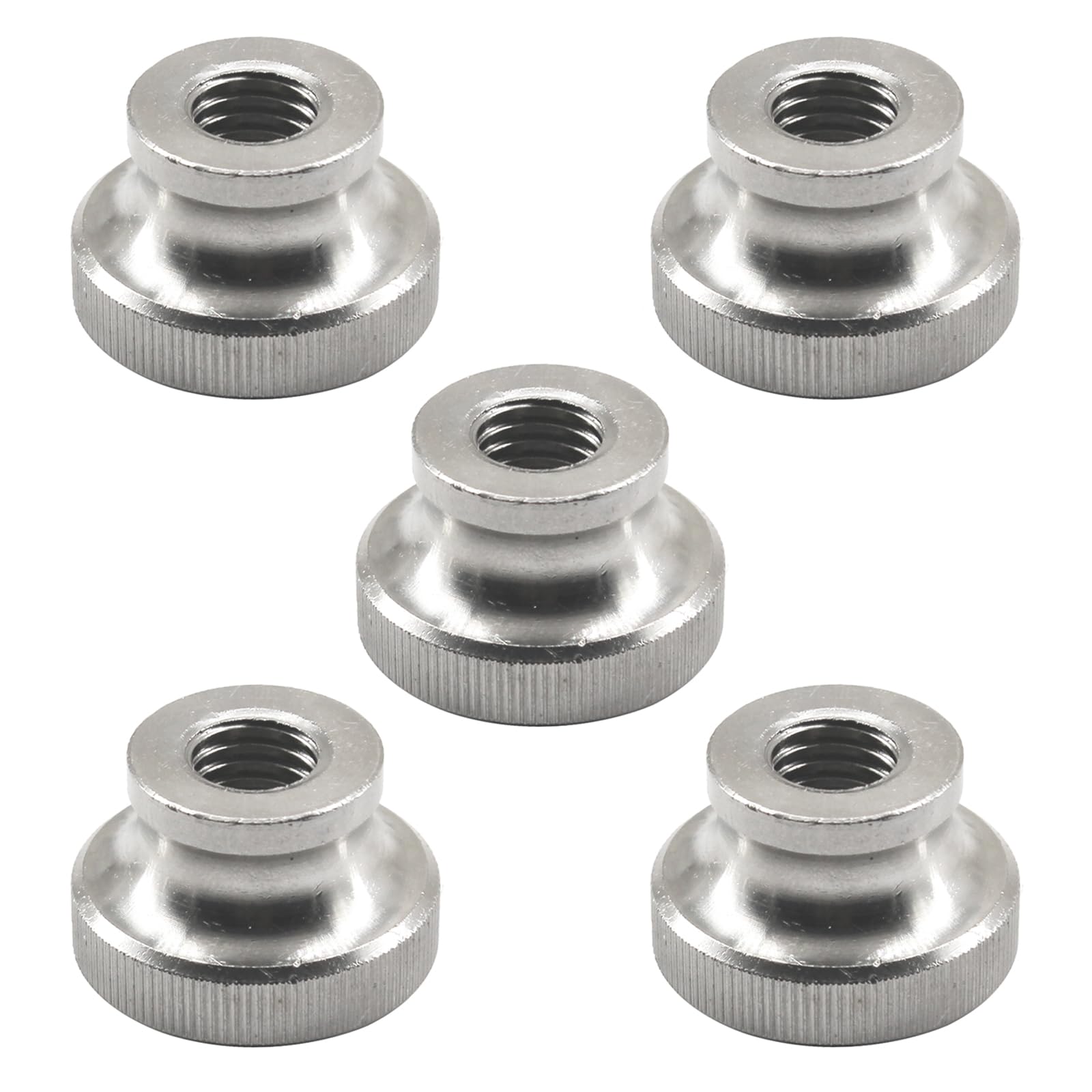 (5 Pieces) M10 Knurled Thumb Nut 304 Stainless Steel Round Knobs Fasteners Metric Thread Nuts Hand Screw Nuts for 3D Printer Parts