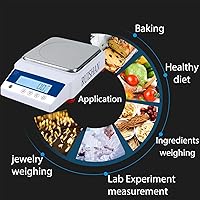 Vista 8 de Escala de equilibrio de laboratorio de precisión de 22.0 lbs x 0.00 oz, escala de grano/gramo, báscula científica, báscula calibrada, pesaje