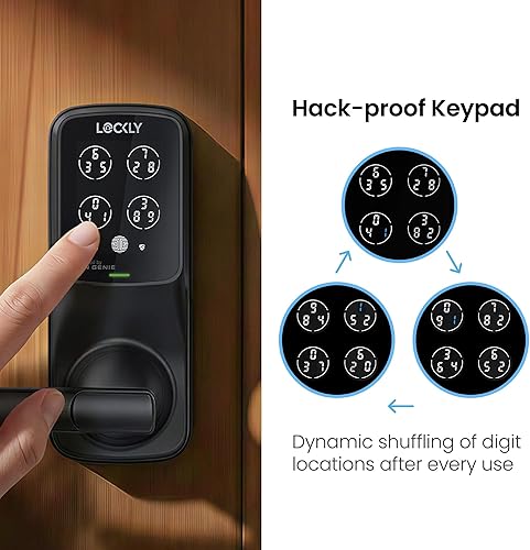 Miniatura 3 de Lockly Secure Pro Smart Lock Wi-Fi, Keyless Entry Digital Keypad Door Lock, 3D Biometric Fingerprint Sensor Front Door Lock with Handle, Voice