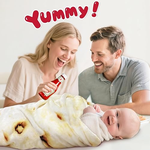 Miniatura 2 de Jorbest Manta envolvente de tortilla de burrito, regalos para bebé recién nacido, manta de tortilla para niños pequeños, regalos divertidos para