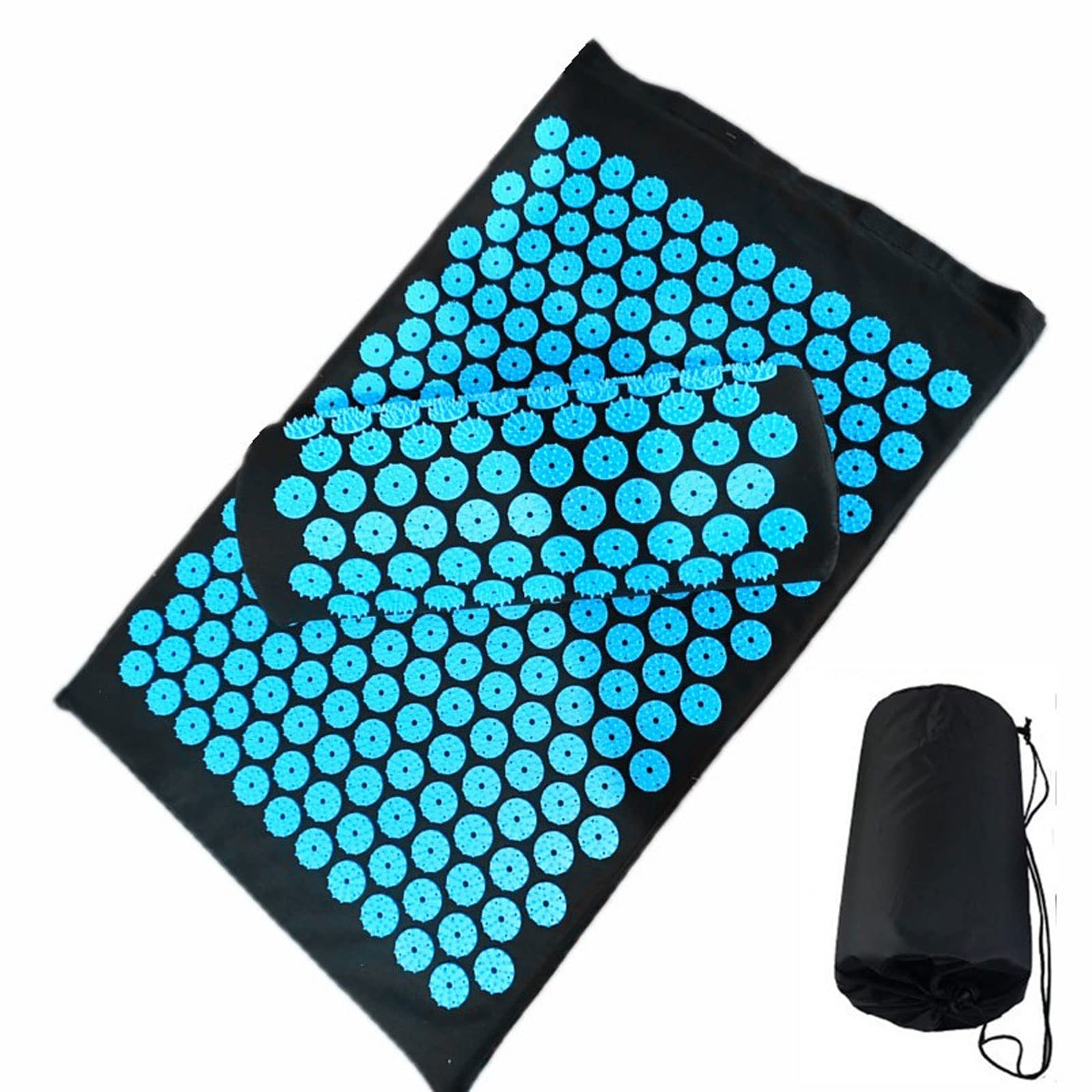 DieffematicYJD Mata do jogi Massager Cushion Massage Yoga Mat Acupressure Relieve Stress Back Body Pain Spike Mat Acupuncture Massage Mat (Color : Blu)