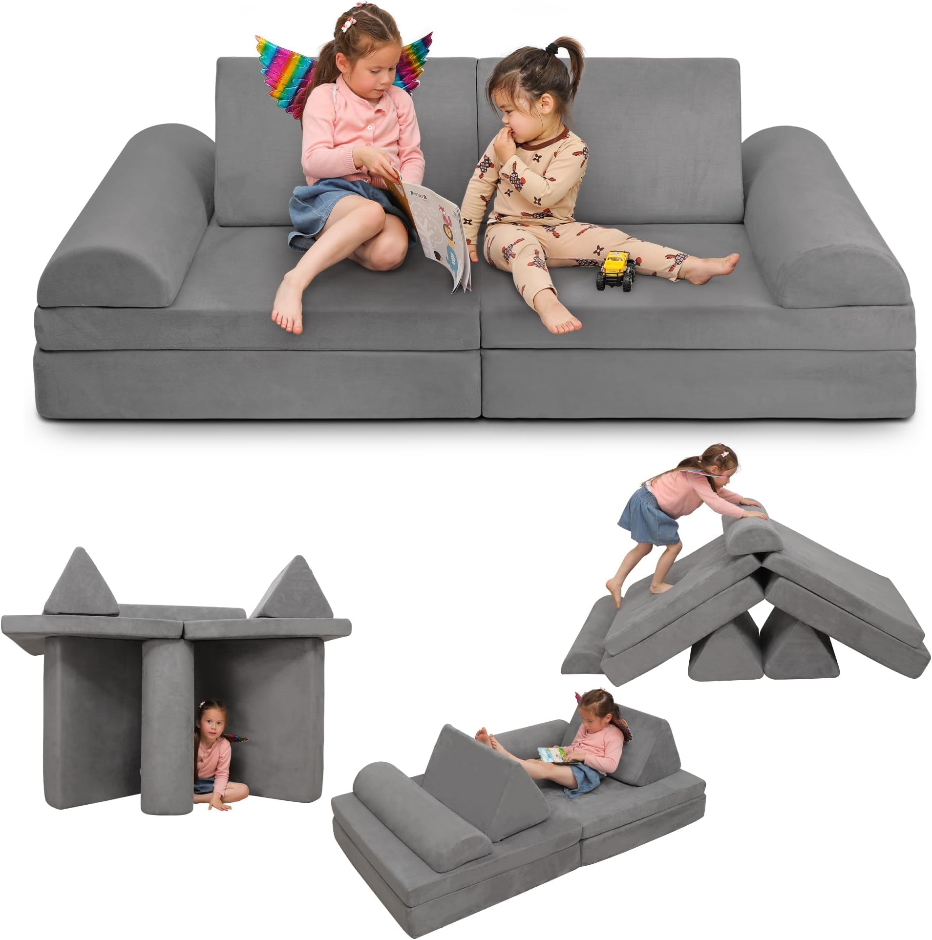 Amazon.com: Yourigami Kids and Toddler Play Couch, Convertible Folding ...