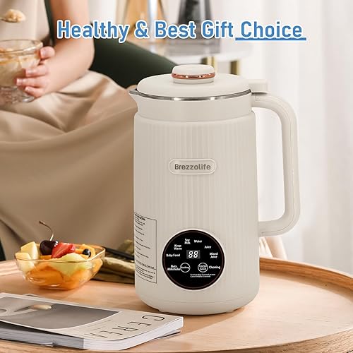 Vista 7 de Máquina automática de leche de soja de acero inoxidable de gran capacidad de 40 onzas para hacer en casa, avena, leche a base de plantas y bebidas