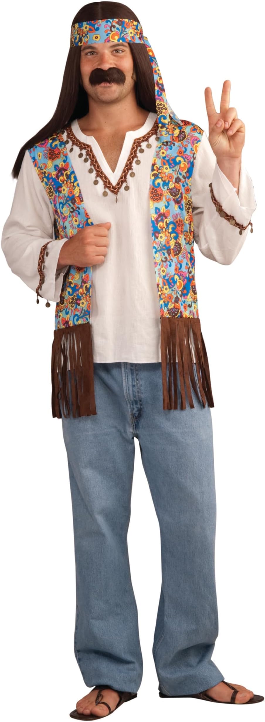 Novelties Men's Groovy Hippie Costume Shirt and Headband